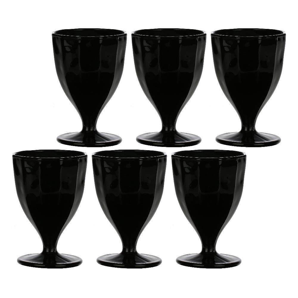 ROSÈ A POIS Set 6 Calici Nero Amami