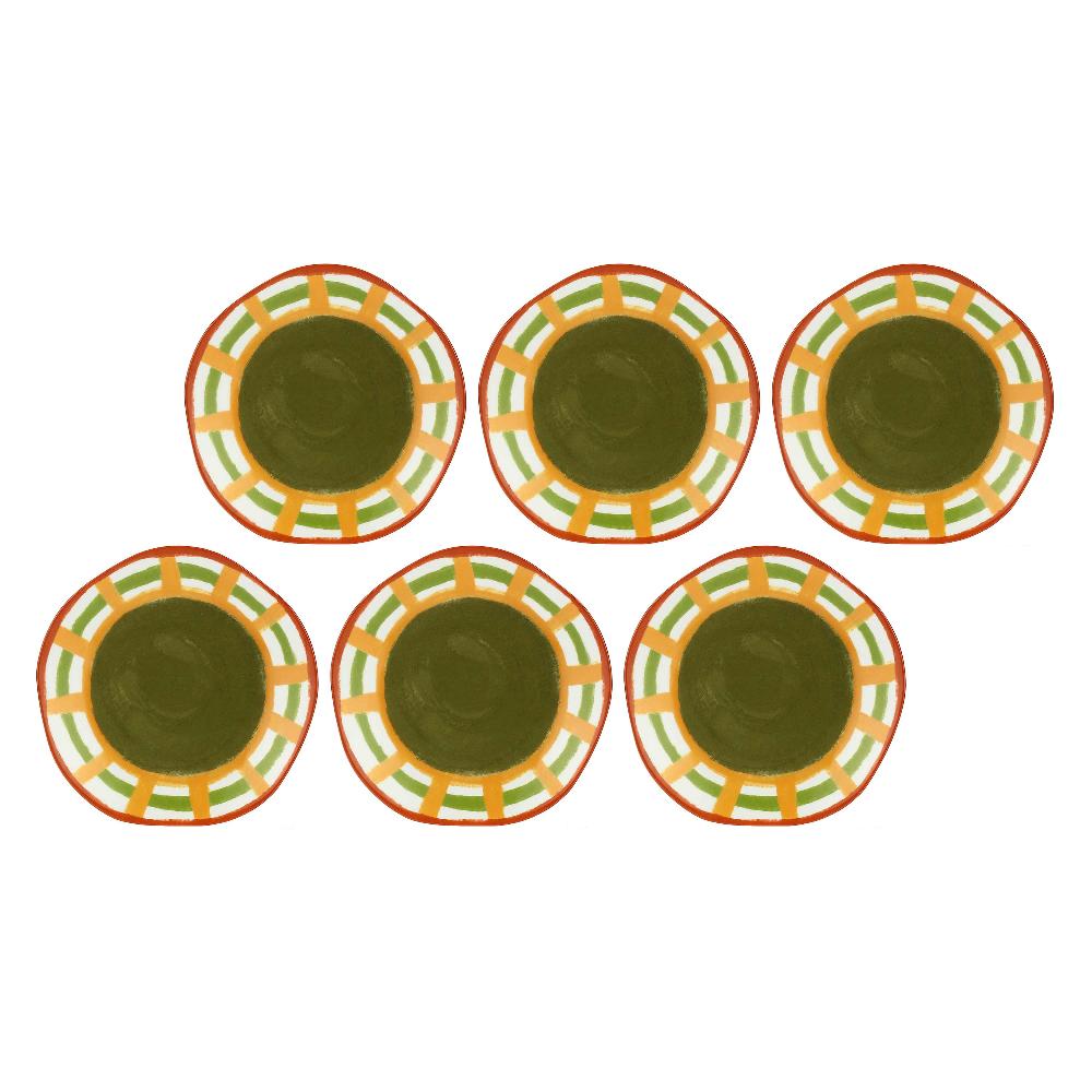 ROSÈ A POIS Set 6 Piatti Frutta Cottage