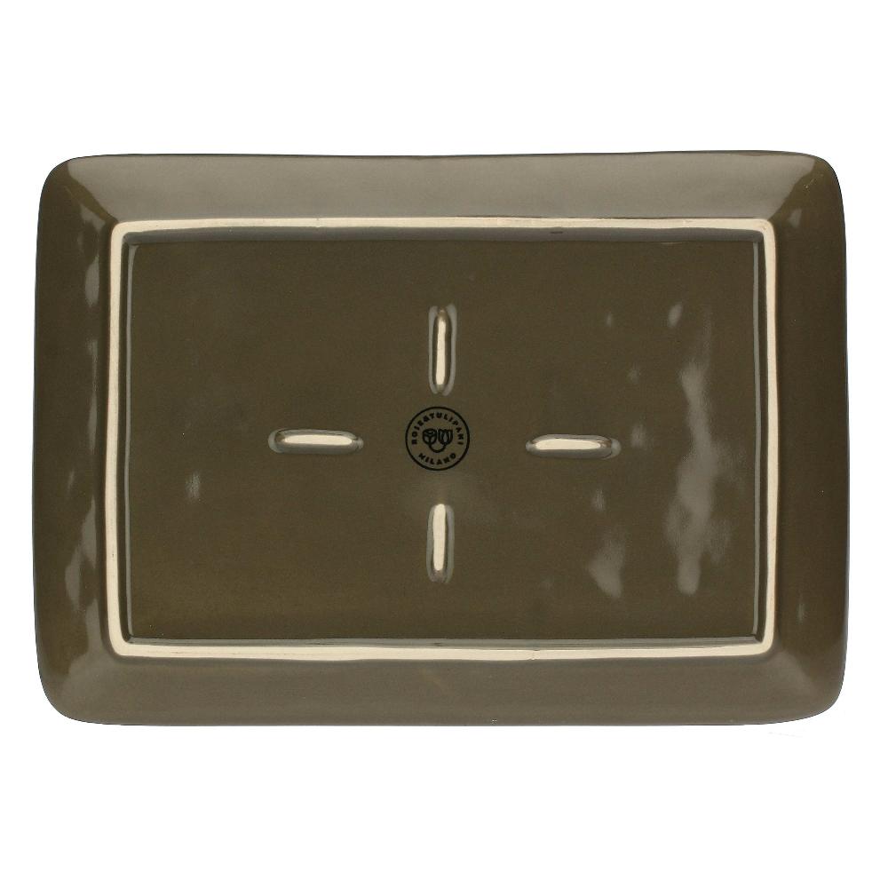 ROSÈ A POIS Set 2 Vassoi Rettangolari 27x19 Cm Concerto Grigio Tortora