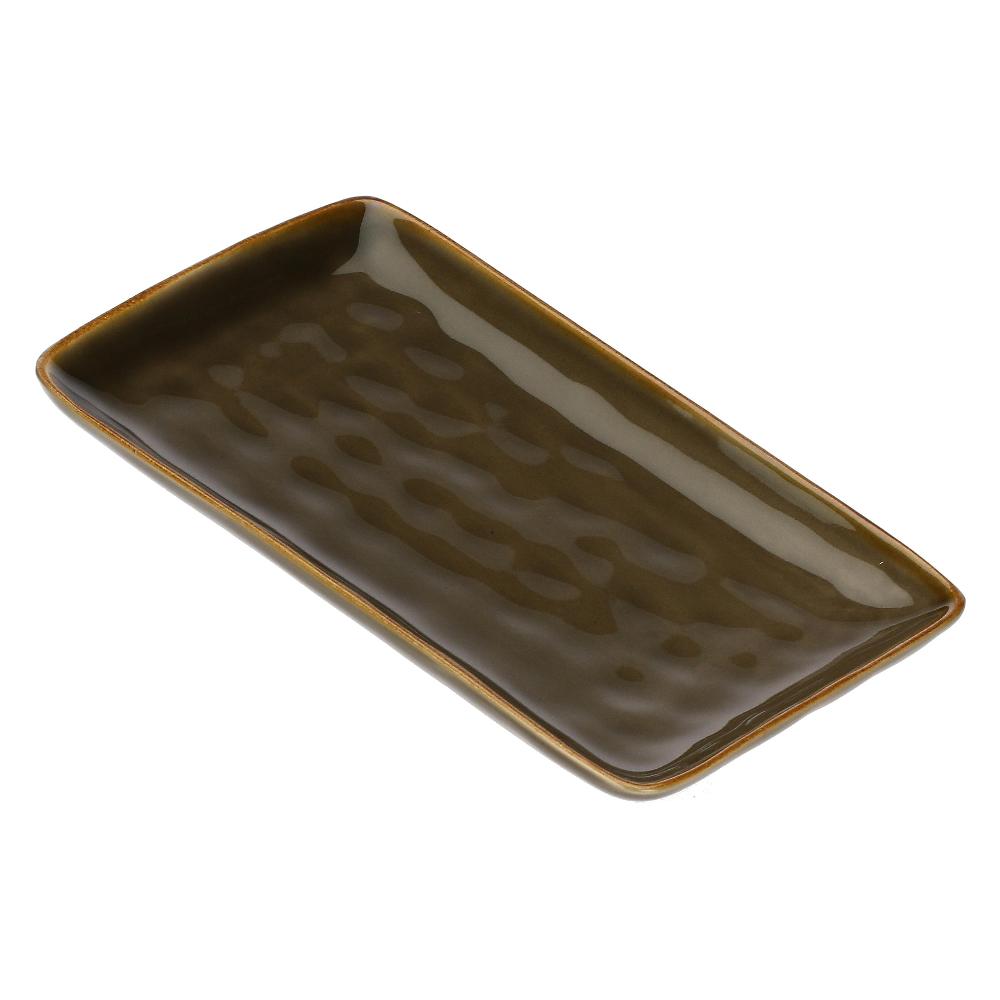 ROSÈ A POIS Set 2 Vassoi Rettangolari 27x19 Cm Concerto Grigio Tortora