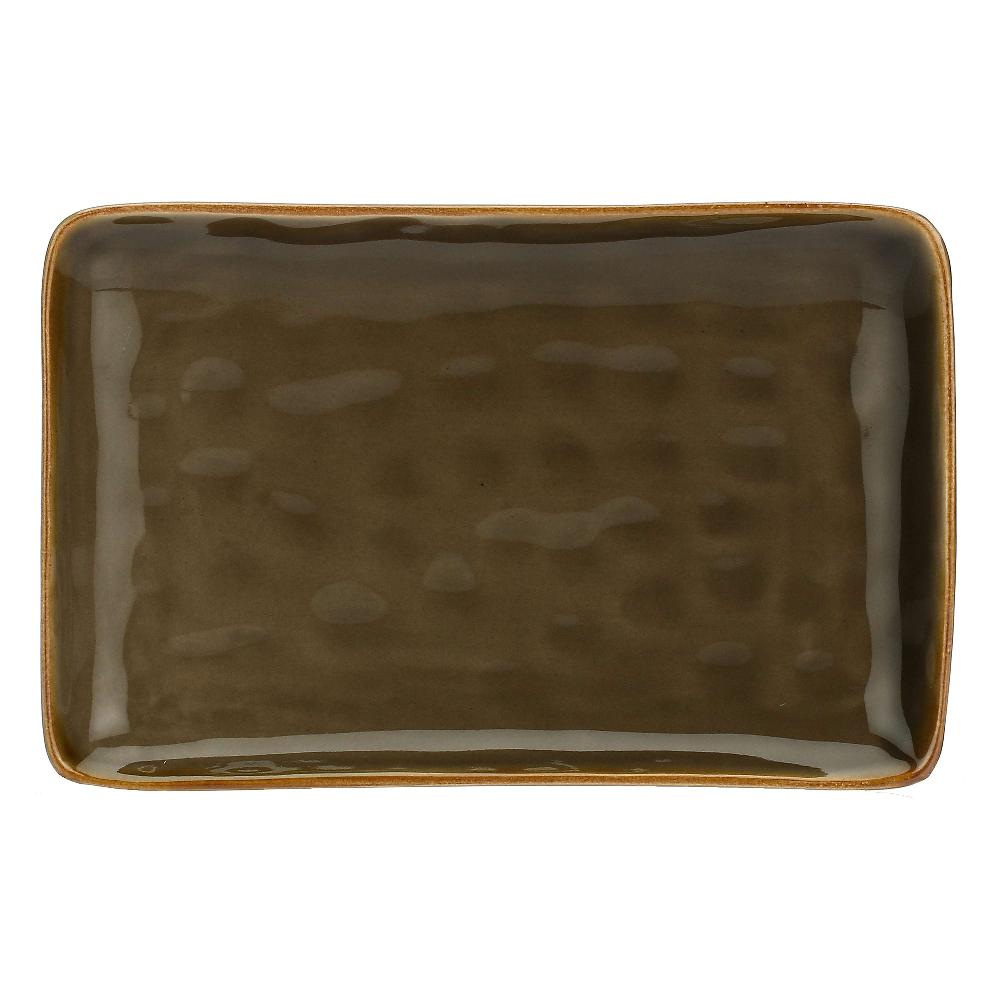 ROSÈ A POIS Set 2 Vassoi Rettangolari 27x19 cm Concerto Grigio Tortora