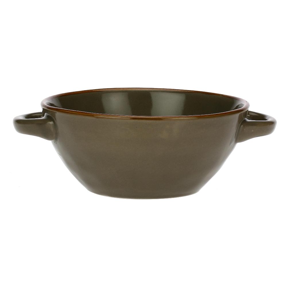 ROSÈ A POIS Set 4 Ciotole Zuppa con manici Concerto Grigio Tortora