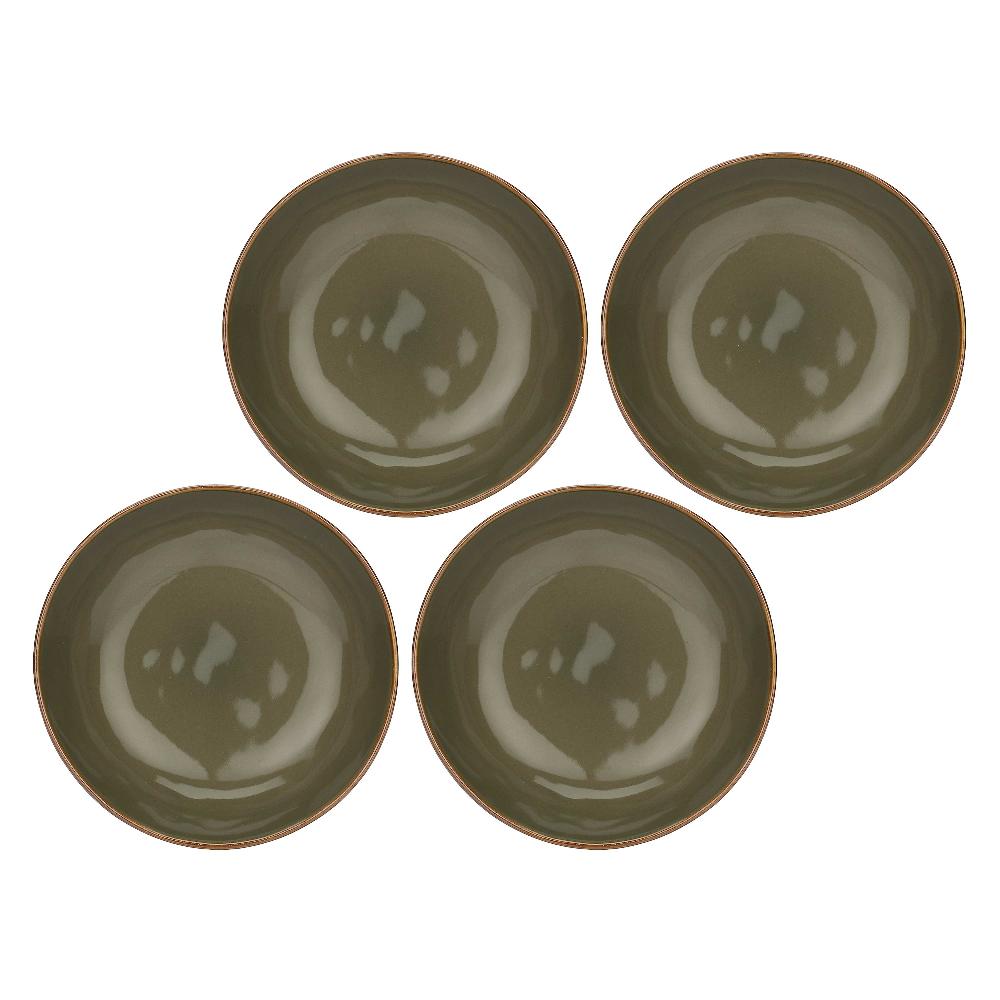 ROSÈ A POIS Set 4 Piatti Fondi Concerto Grigio Tortora