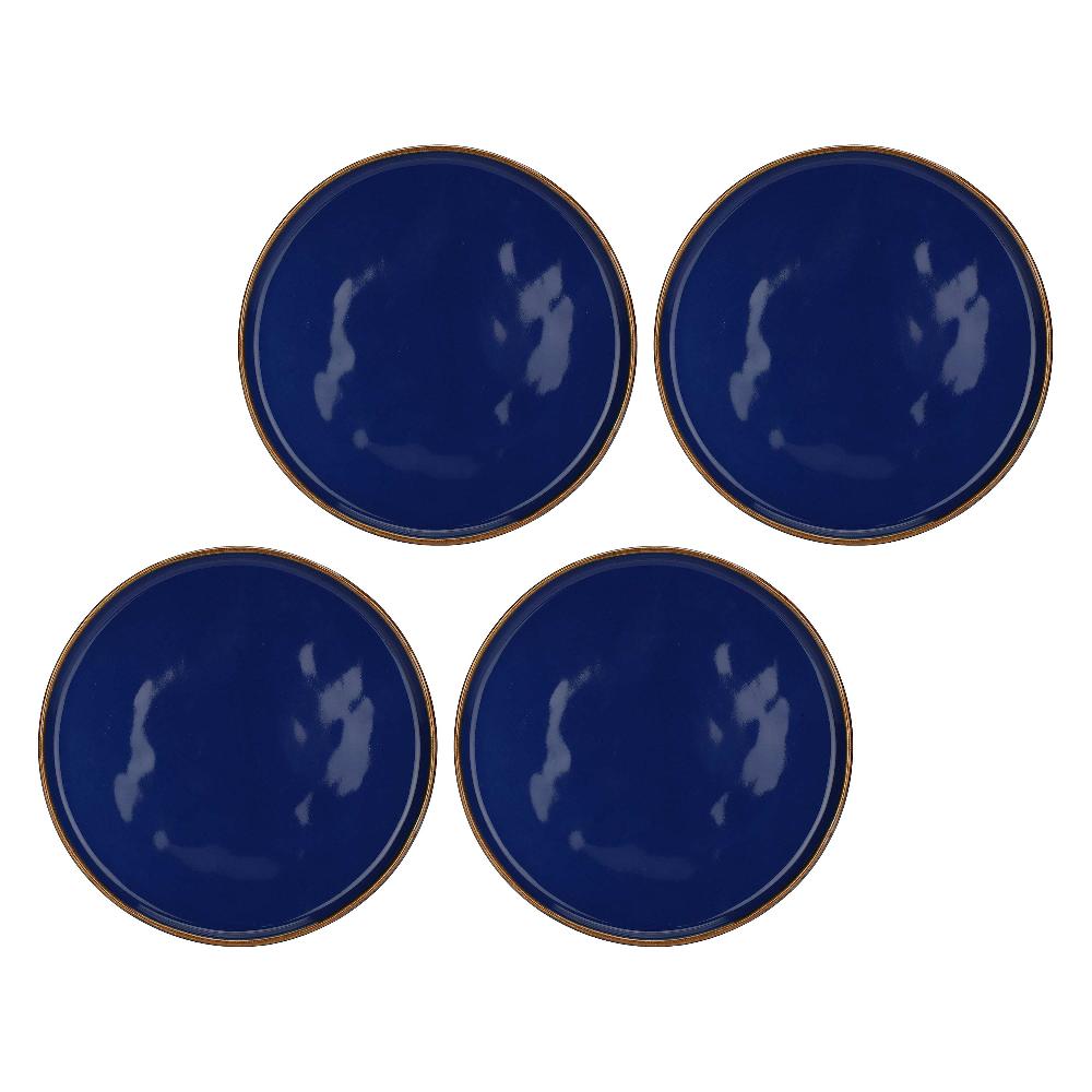 ROSÈ A POIS Set 4 Piatti Frutta Concerto Glam Blu Cobalto