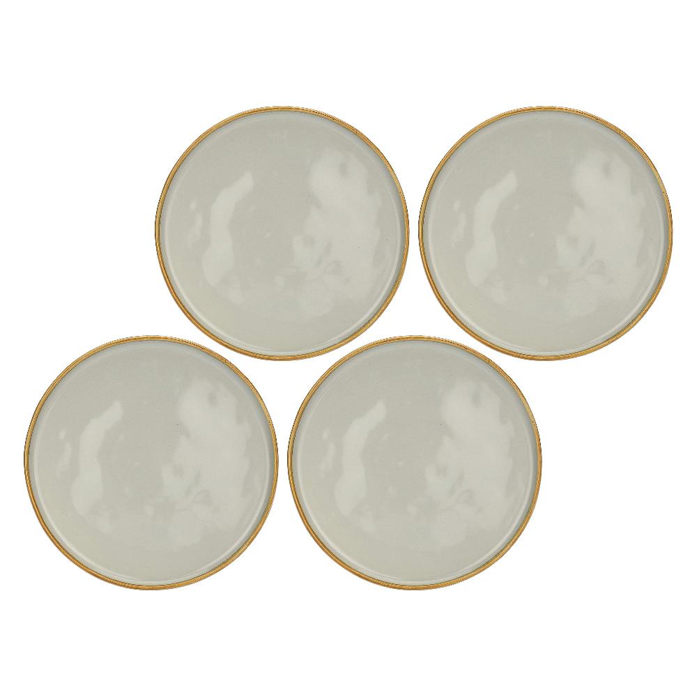 ROSÈ A POIS Set 4 Piatti Frutta Concerto Glam Grigio Perla