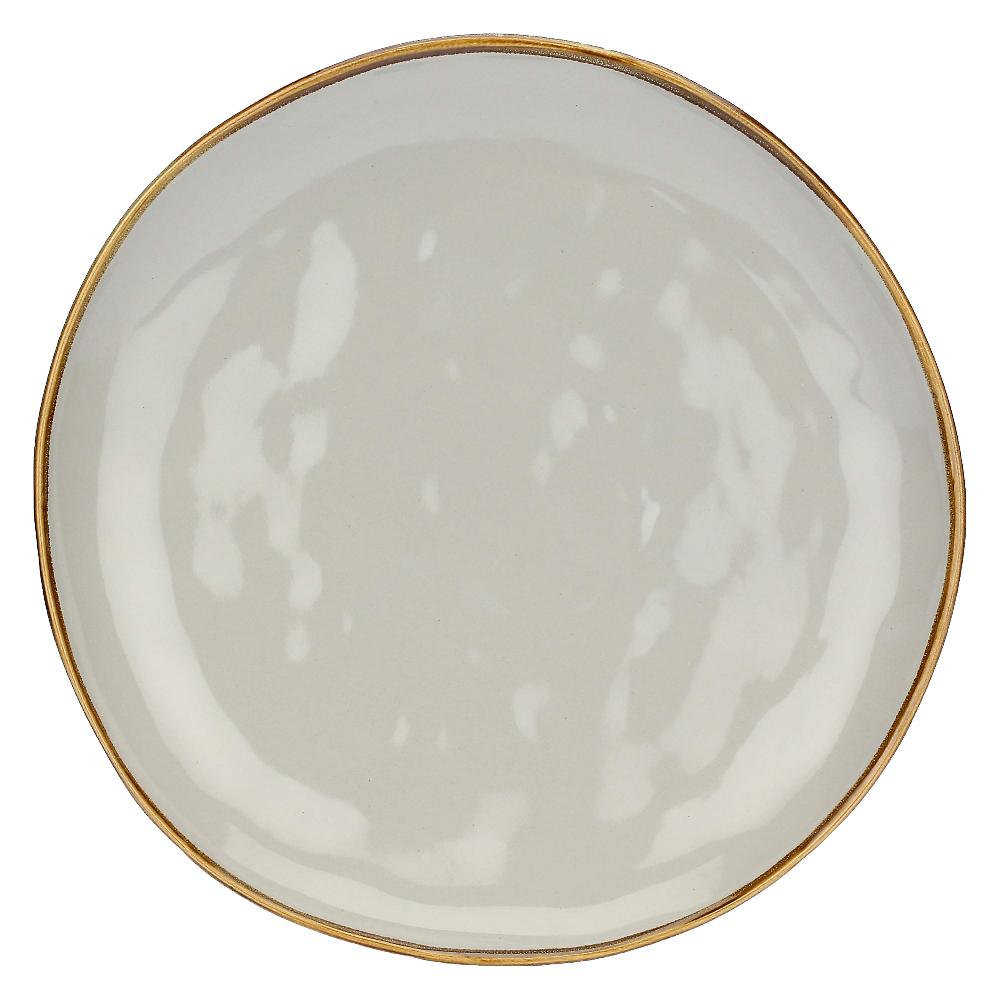 ROSÈ A POIS Set 4 Piatti Piani Concerto Grigio Perla