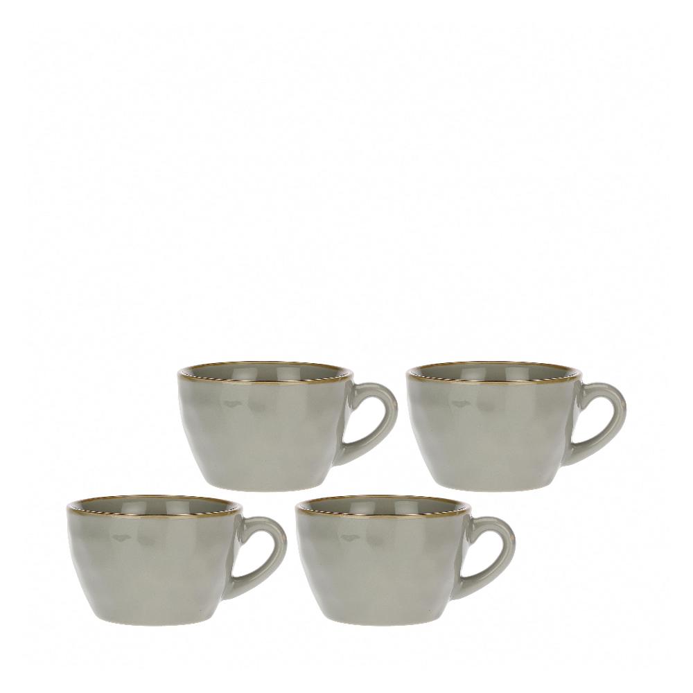 ROSÈ A POIS Set 4 Tazze Colazione Concerto Grigio Perla