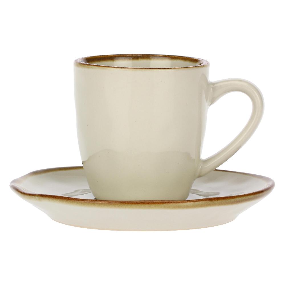 ROSÈ A POIS Set 6 Tazzine Caffè con piattino Concerto Avorio