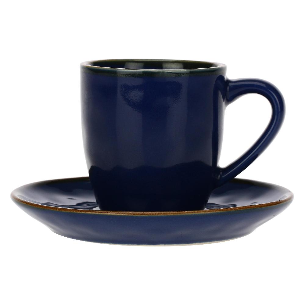 ROSÈ A POIS Set 6 Tazzine Caffè con piattino Concerto Blu Cobalto