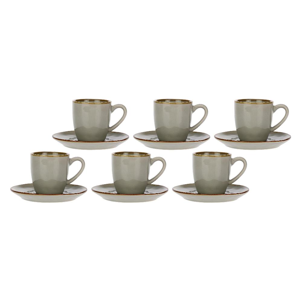 ROSÈ A POIS Set 6 Tazzine Caffè Con Piattino Concerto Grigio Perla