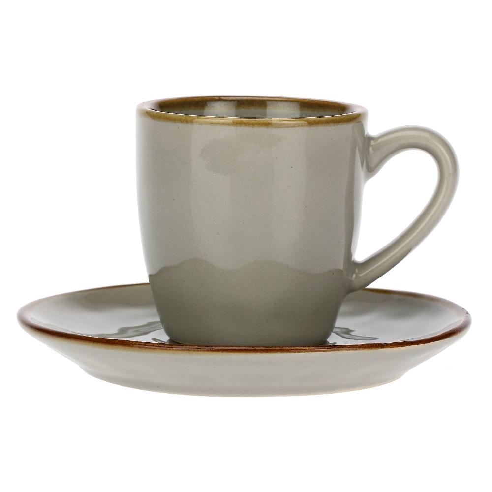 ROSÈ A POIS Set 6 Tazzine Caffè con piattino Concerto Grigio Perla