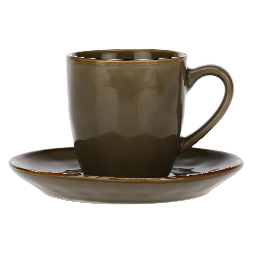 ROSÈ A POIS Set 6 Tazzine Caffè con piattino Concerto Grigio Tortora