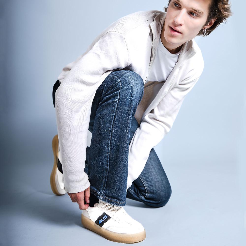 QVC 4us Paciotti Sneaker Da Uomo In Pelle Con Inserti Scamosciati