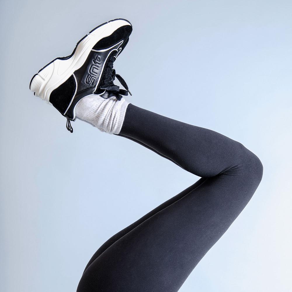 QVC 4us Paciotti Sneaker In Pelle Con Inserti Scamosciati E Suola Chunky 5 5cm