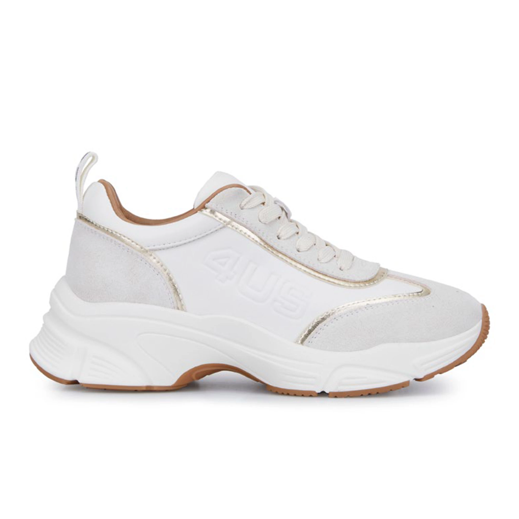 QVC 4us Paciotti Sneaker in pelle con inserti scamosciati e suola chunky 5 5cm