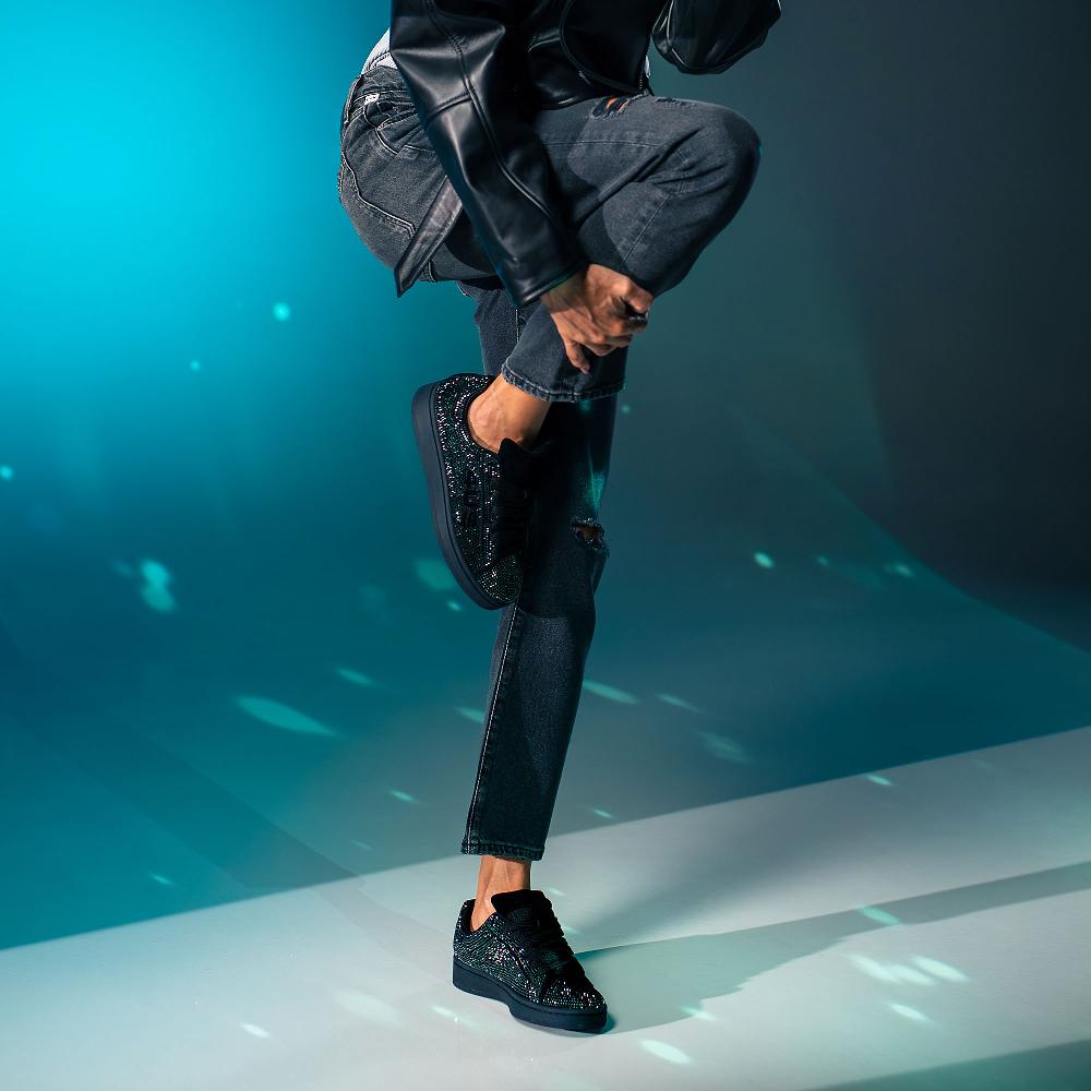 QVC 4us Paciotti Sneakers In Pelle Scamosciata Con Strass