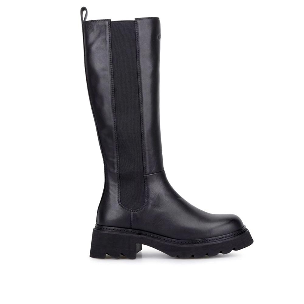 QVC 4us Paciotti Stivali in pelle con maxi elastico laterale e tacco 5cm