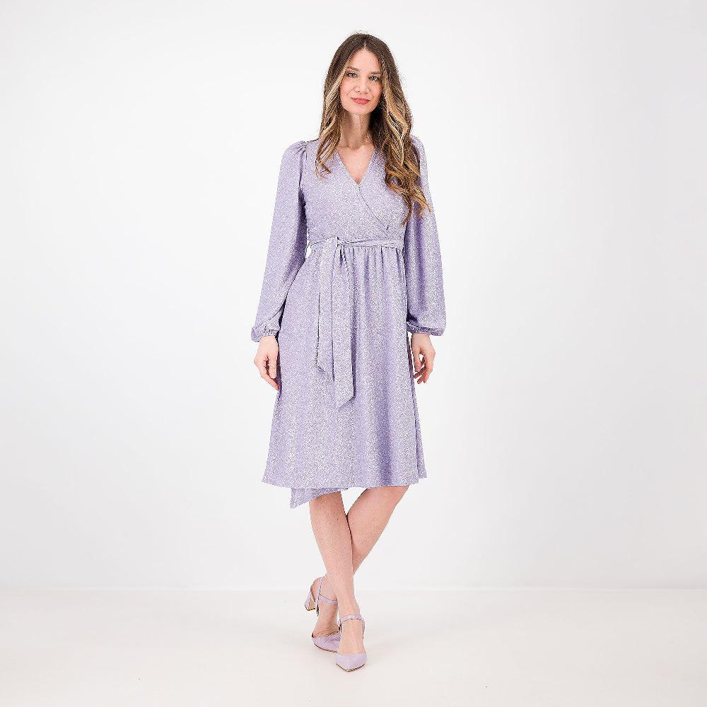 QVC A*dela Abito lungo in jersey con lamé Corpino incrociato Made in Italy