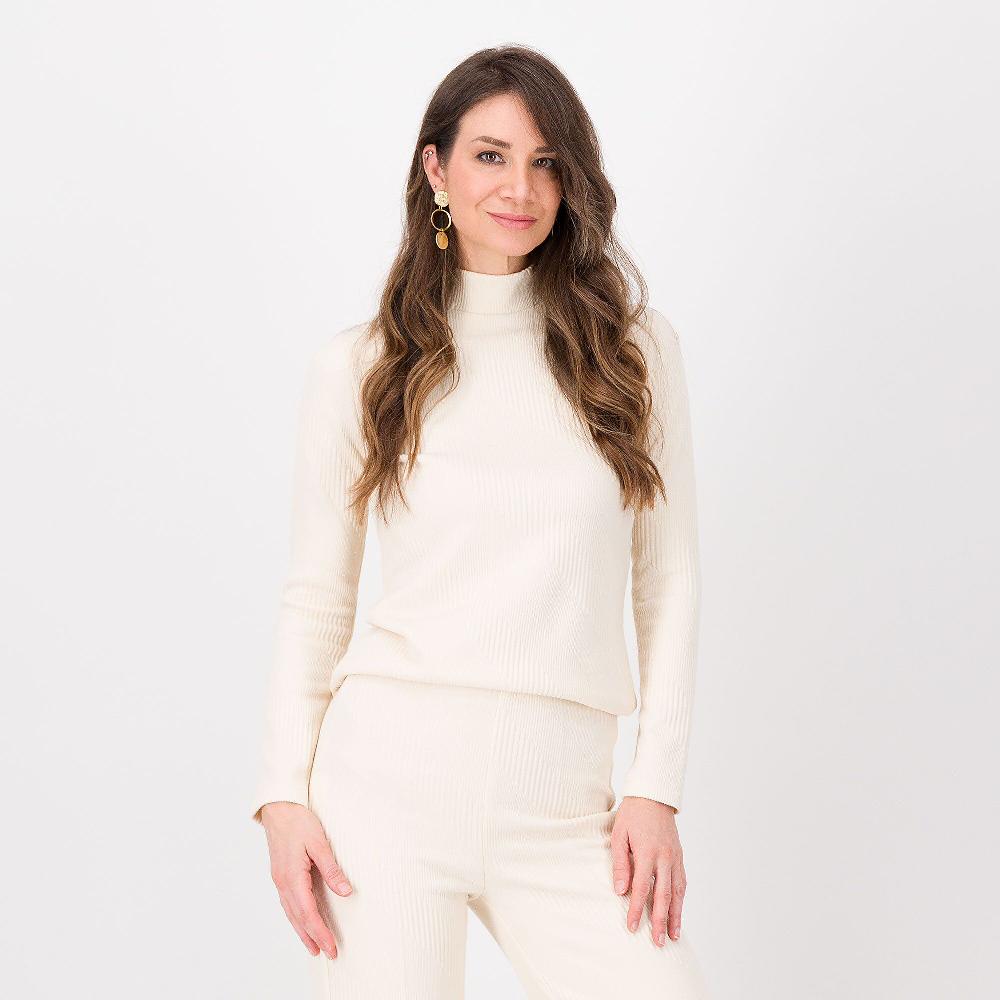 QVC A*dela Maglia con collo a lupetto lavorazione geometrica