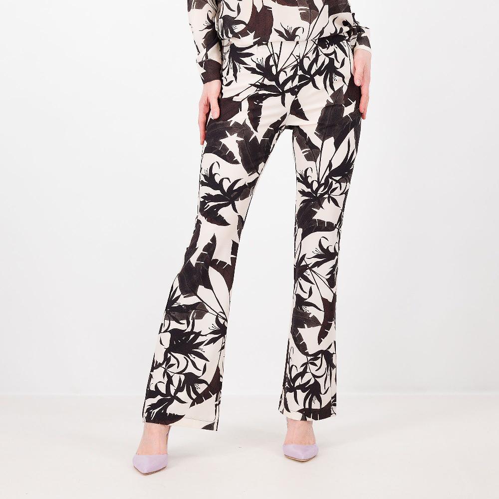 QVC A*dela Pantaloni a zampetta Cady stretch fantasia Zip invisibile Made in Italy