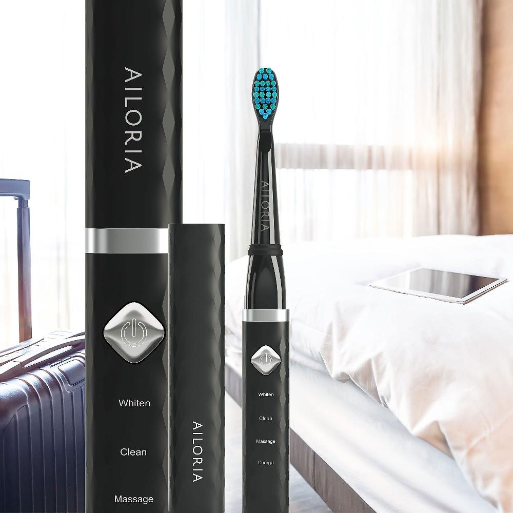 QVC AILORIA Spazzolino Elettrico Flash Travel + 2 Testine Ricambio