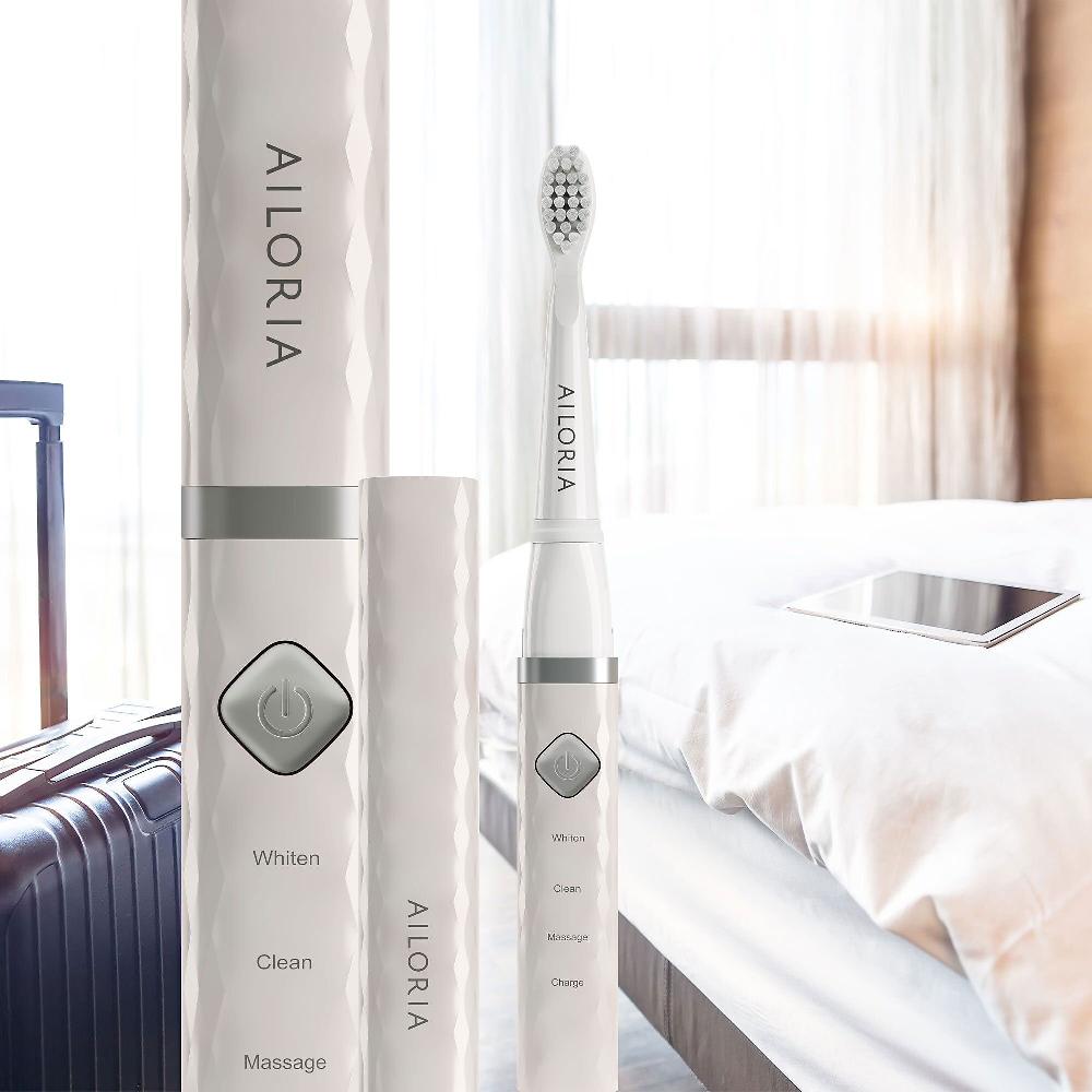 QVC AILORIA Spazzolino Elettrico Flash Travel + 2 Testine Ricambio