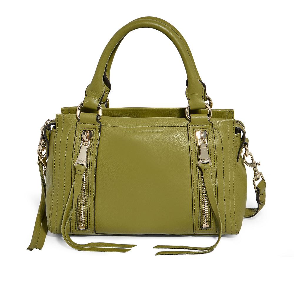 QVC Aimee Kestenberg Borsa a mano in pelle con tasche zip e tracolla