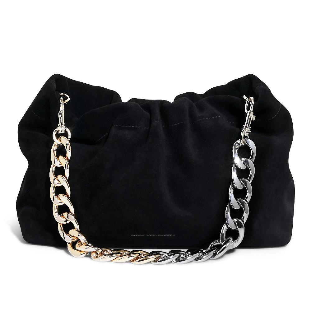 QVC Aimee Kestenberg Borsa a spalla Chain Shoulder in pelle scamosciata
