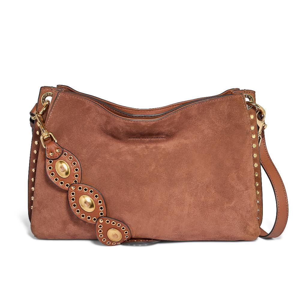 QVC Aimee Kestenberg Borsa a spalla in pelle con manico e tracolla removibile