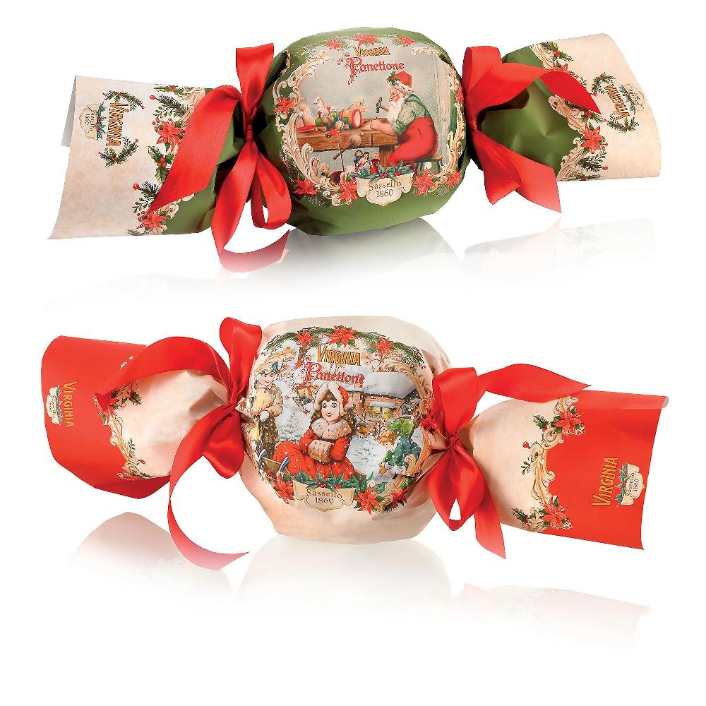 QVC Amaretti Virginia Set panettoni caramelle di Natale: Classico e Cioccolato