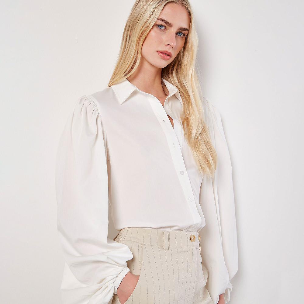 QVC APRICOT Camicia In Modal E Cotone A Maniche Lunghe Balloon