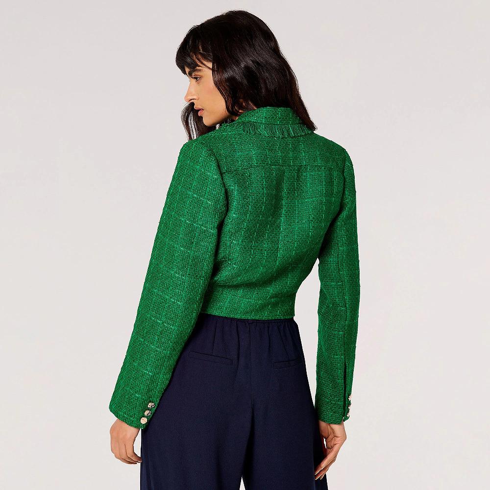 QVC APRICOT Giacca Cropped Con Scollo Rever Con Frange