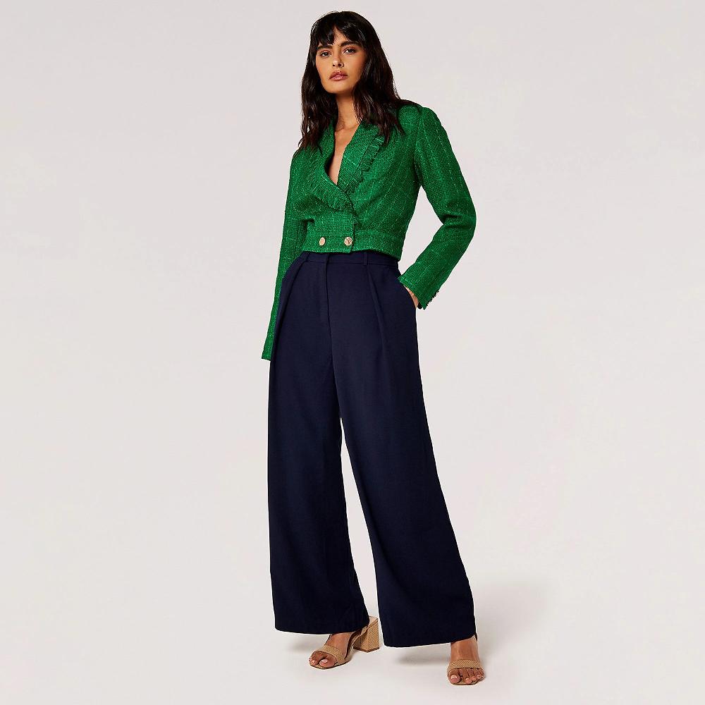 QVC APRICOT Giacca Cropped Con Scollo Rever Con Frange