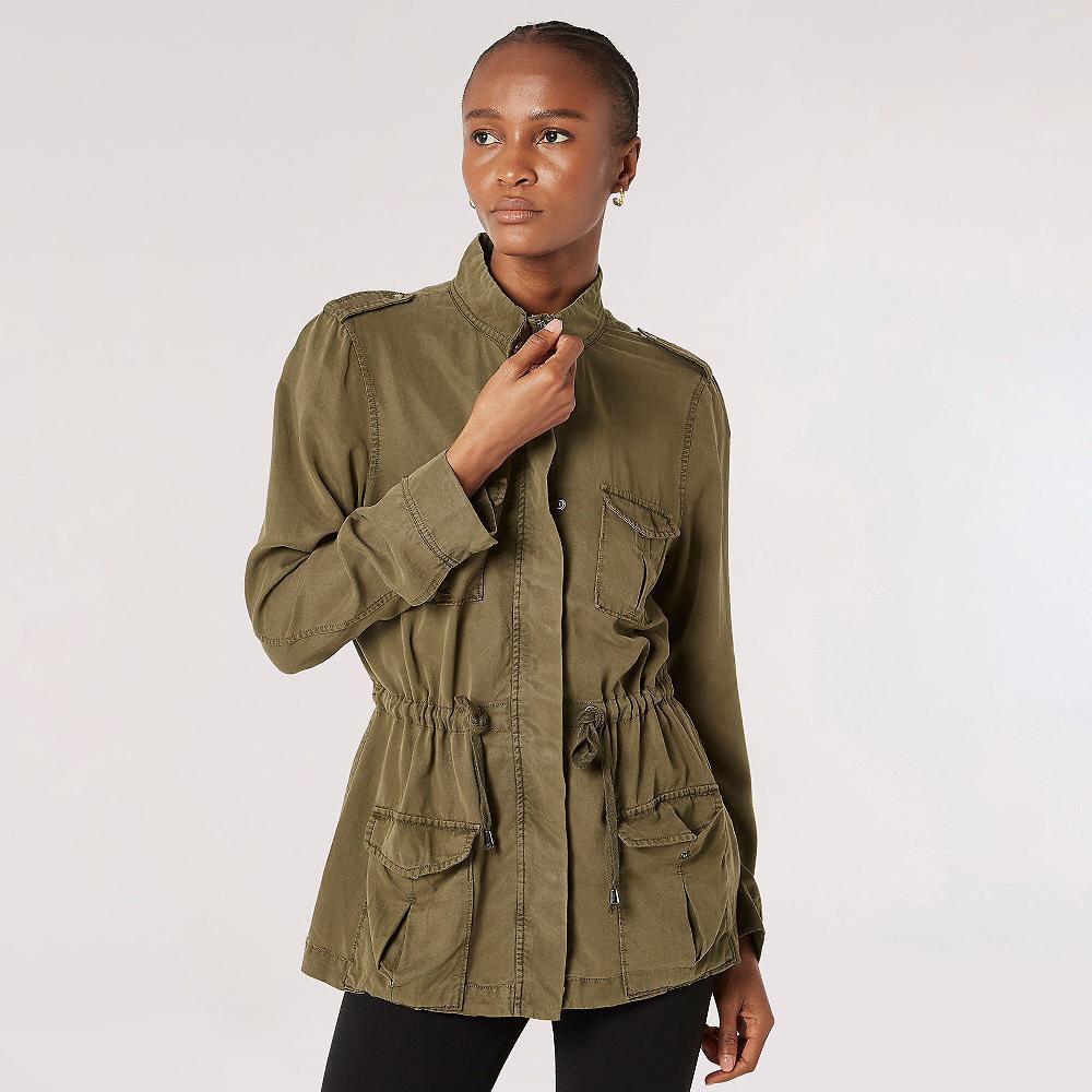 QVC APRICOT Giacca tipo sahariana in twill con coulisse in vita