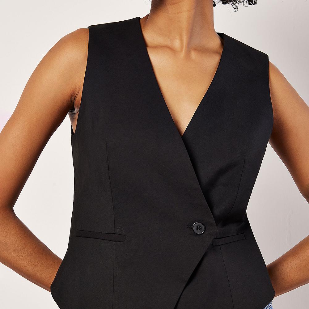 QVC APRICOT Gilet Asimmetrico Con Chiusura A Un Bottone