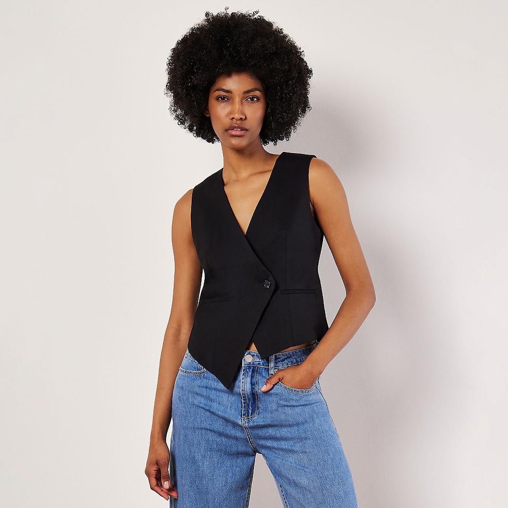 QVC APRICOT Gilet asimmetrico con chiusura a un bottone