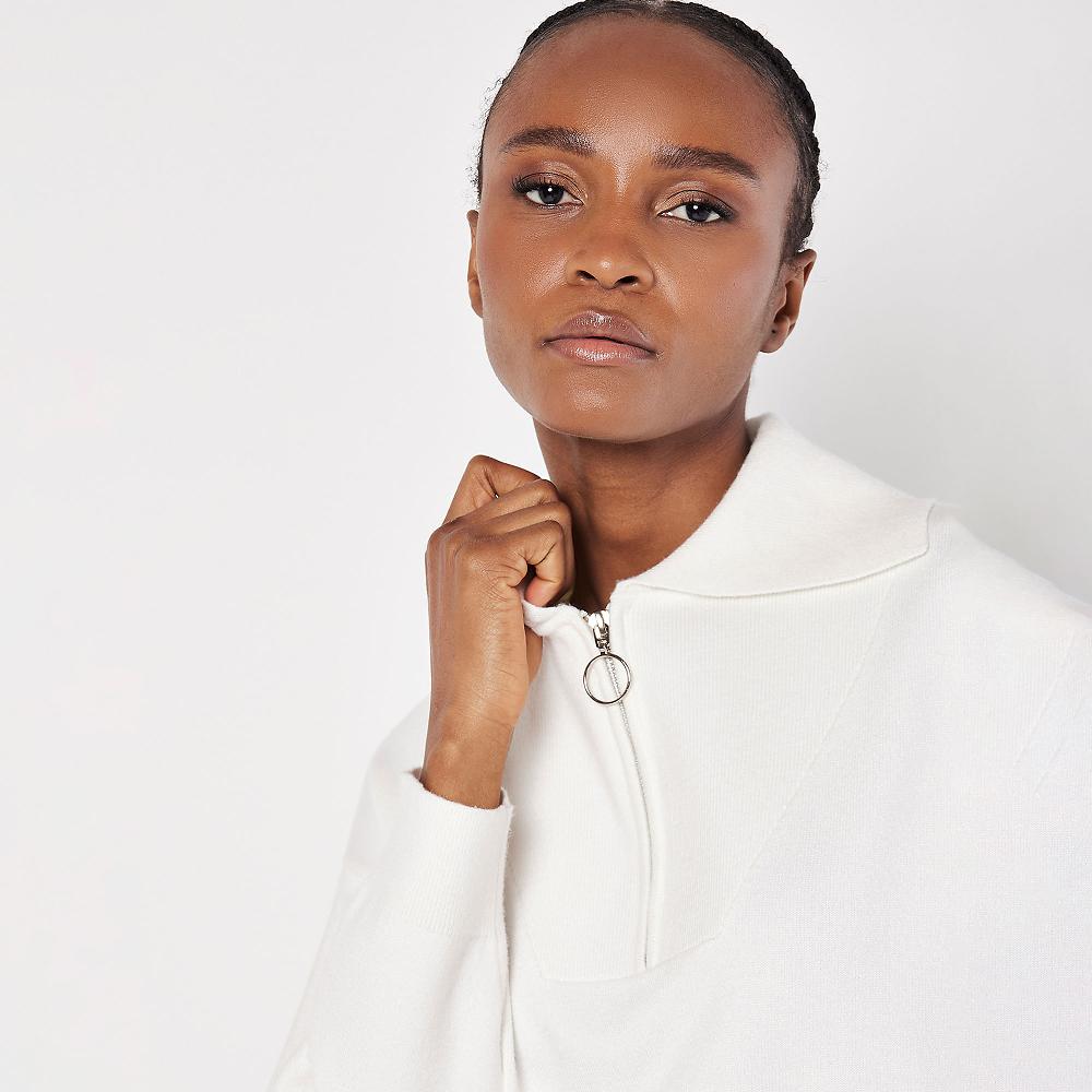 QVC APRICOT Maglione Cropped Con Colletto E Chiusura A Zip