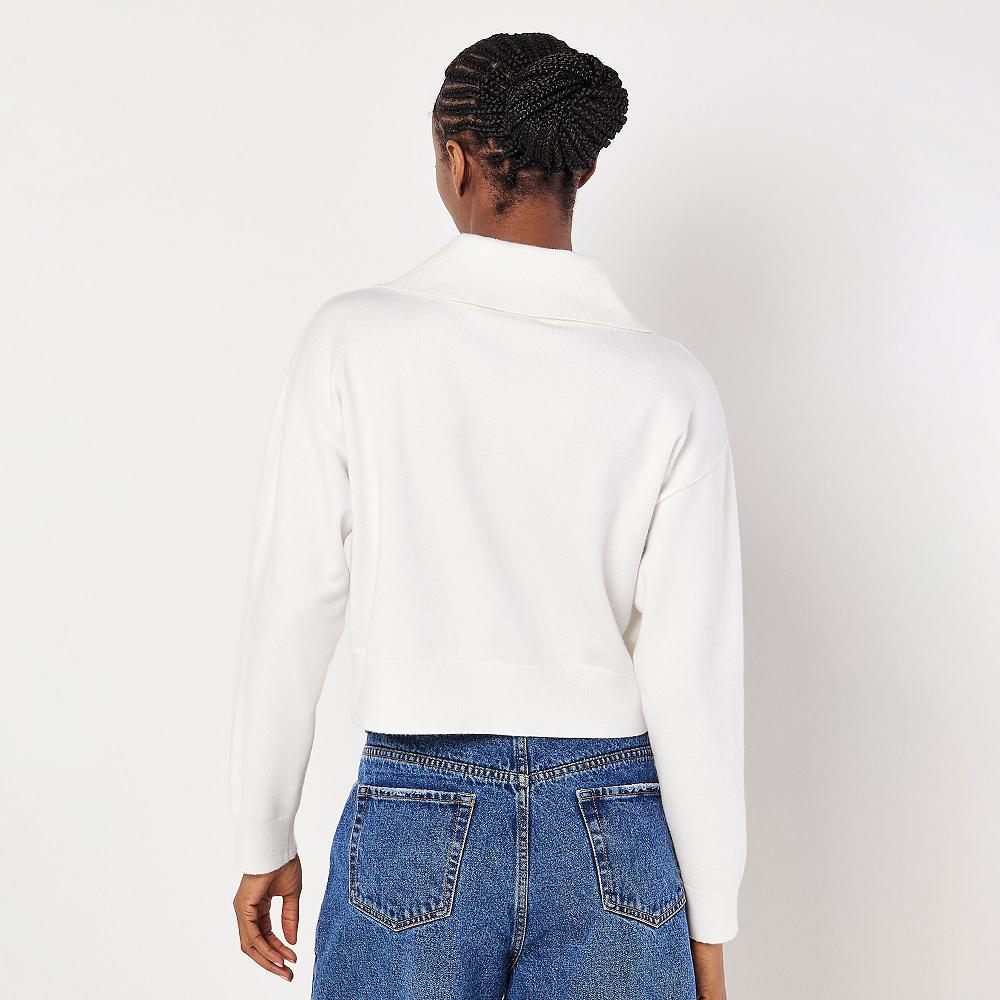 QVC APRICOT Maglione Cropped Con Colletto E Chiusura A Zip