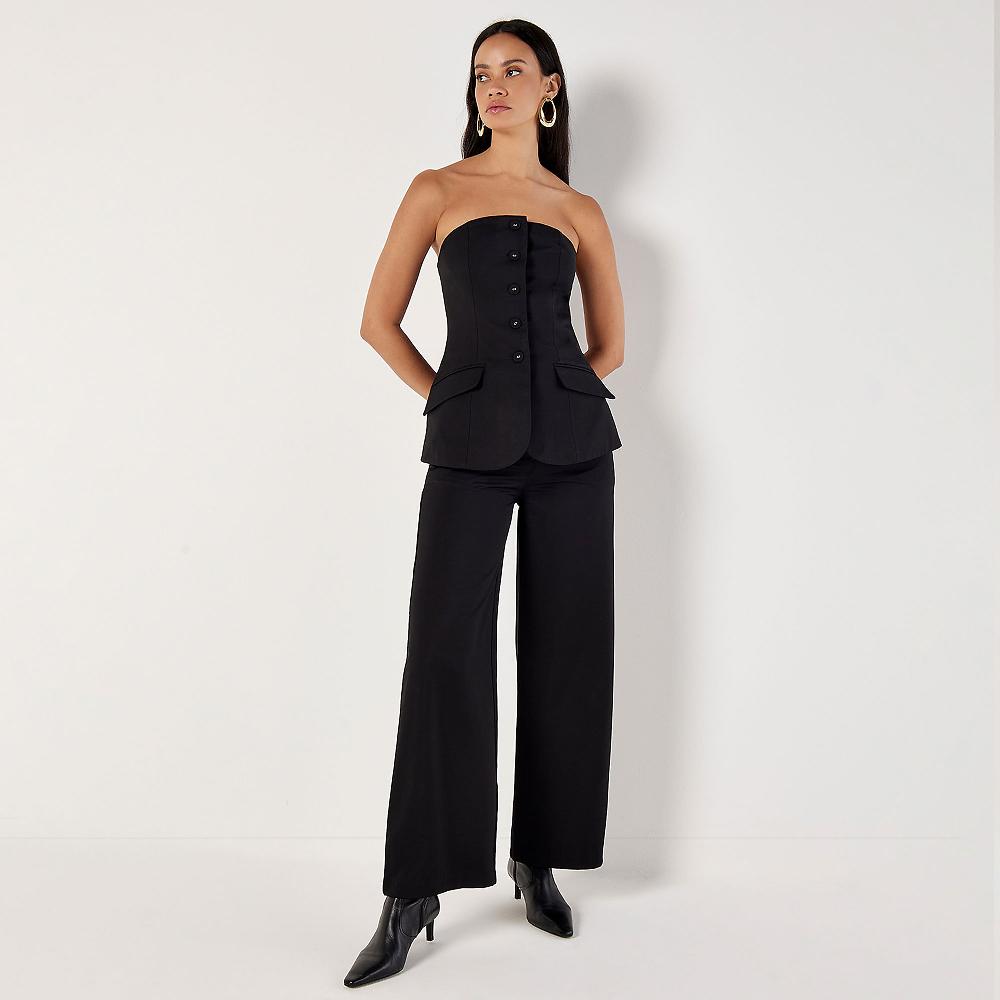 QVC APRICOT Pantaloni A Gamba Dritta Con Elastico Dietro