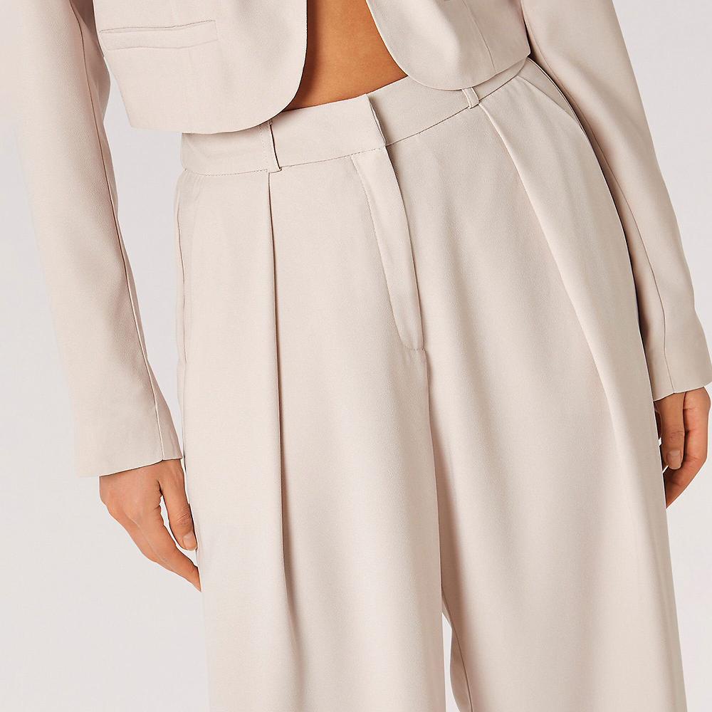 QVC APRICOT Pantaloni Lunghi Vita Alta Con Piega Frontale