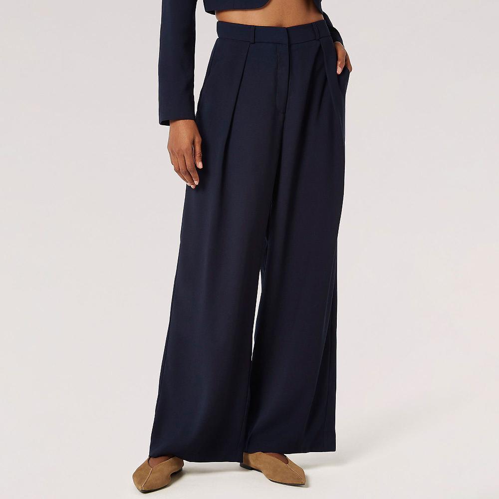 QVC APRICOT Pantaloni lunghi vita alta con piega frontale