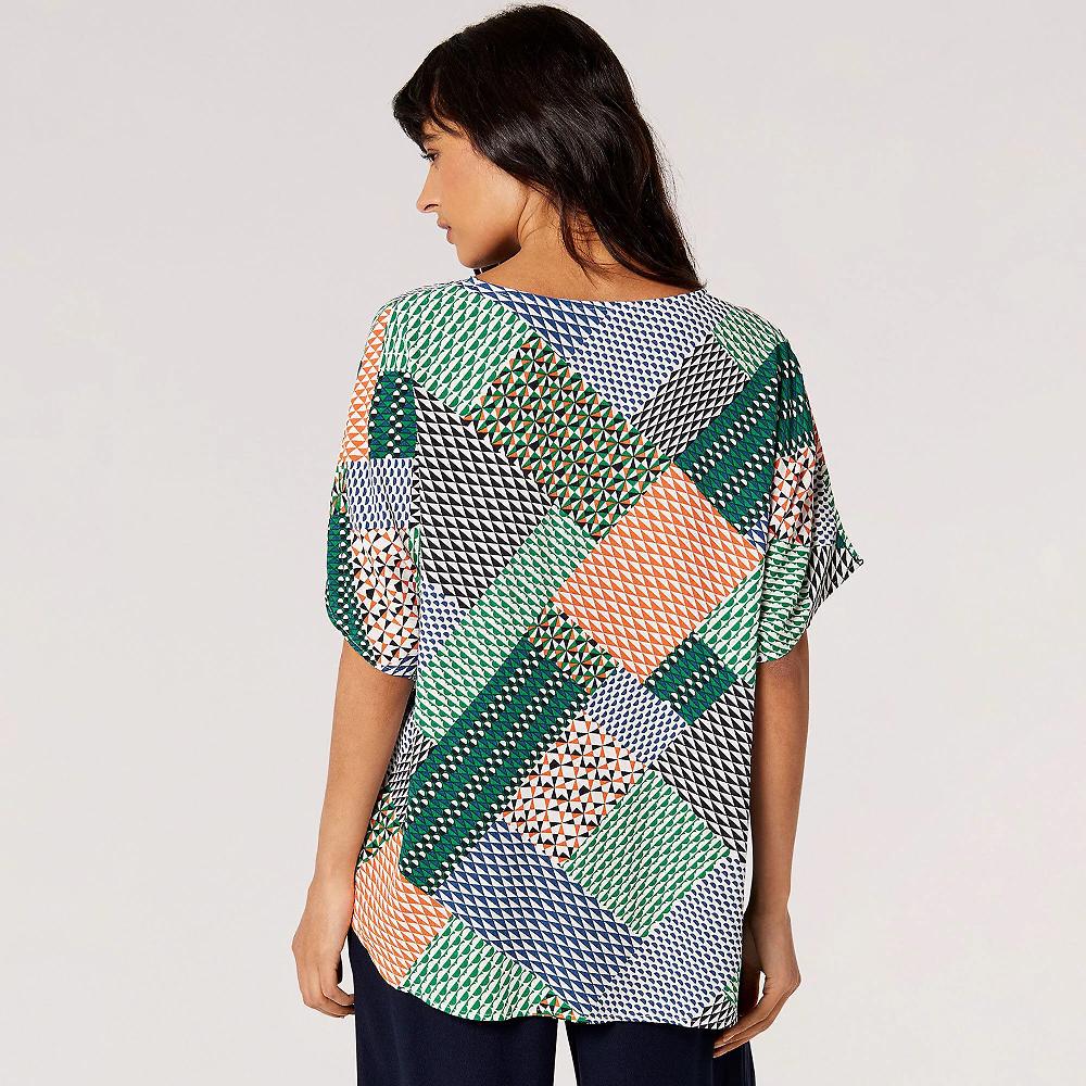 QVC APRICOT T-shirt A Maniche Corte Con Stampa Effetto Patchwork