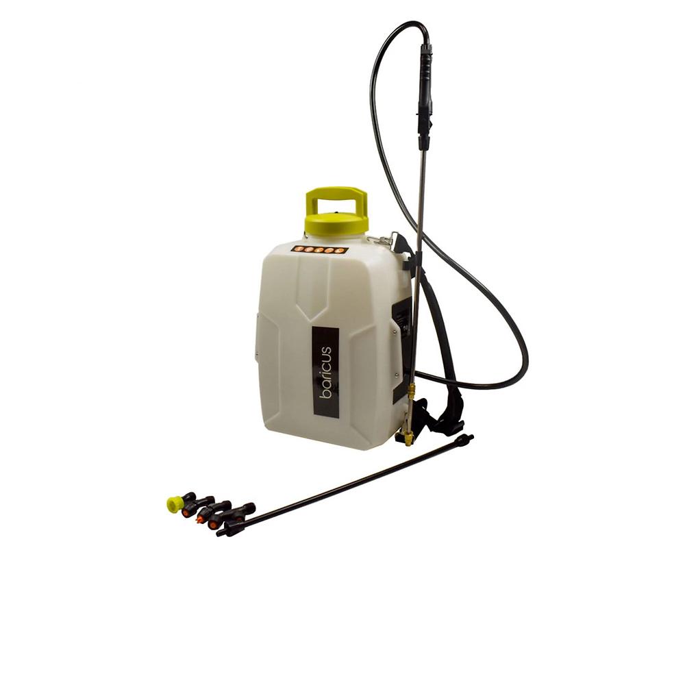 QVC Baricus Spruzzatore a spalla senza fili serbatoio 12l con caricatore e batteria 18 V