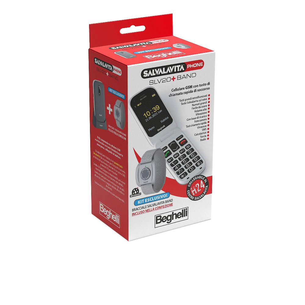 QVC Beghelli Kit Cellulare Salvalavita+bracciale Chiamata Rapida