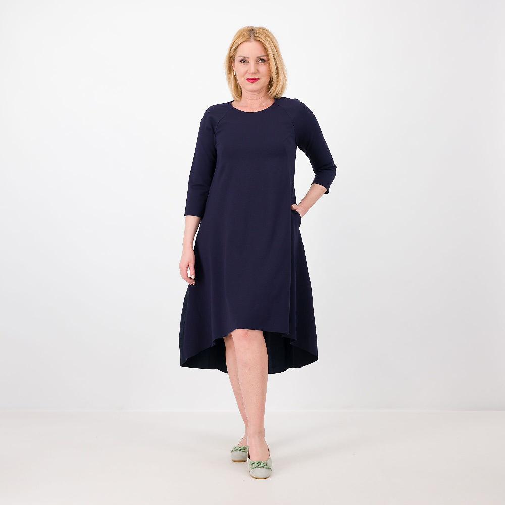QVC Bianca Della Torre Abito linea ad A in punto Milano con inserto taffetà