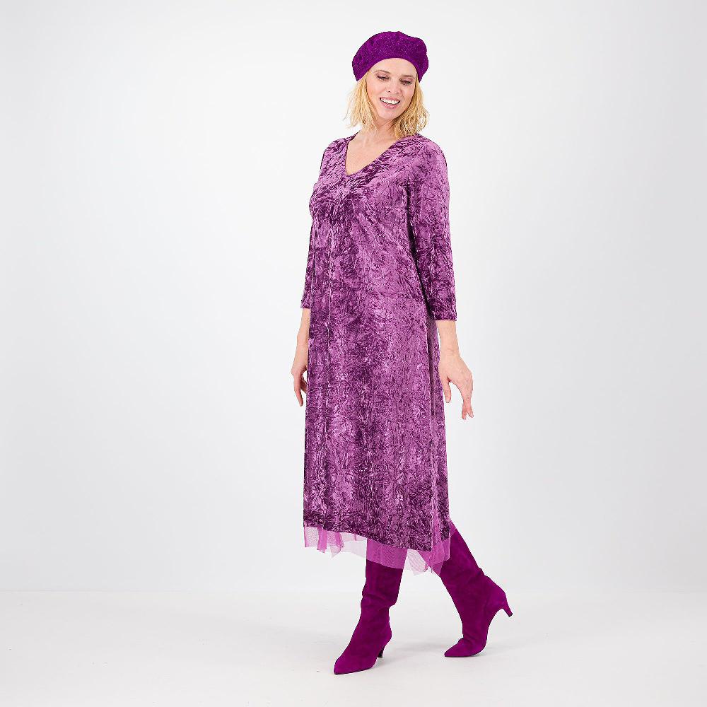 QVC Bianca Della Torre Abito lungo in velluto froissé