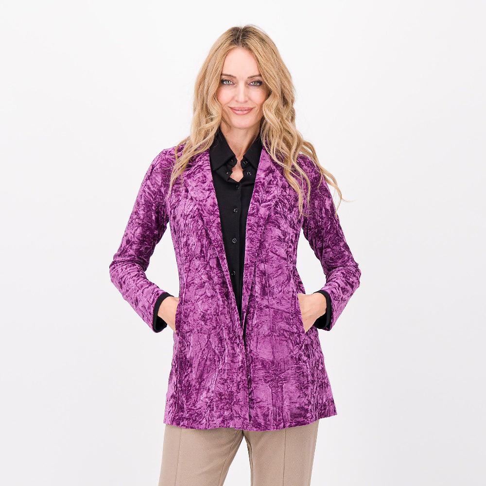 QVC Bianca Della Torre Blazer destrutturato in velluto froissé