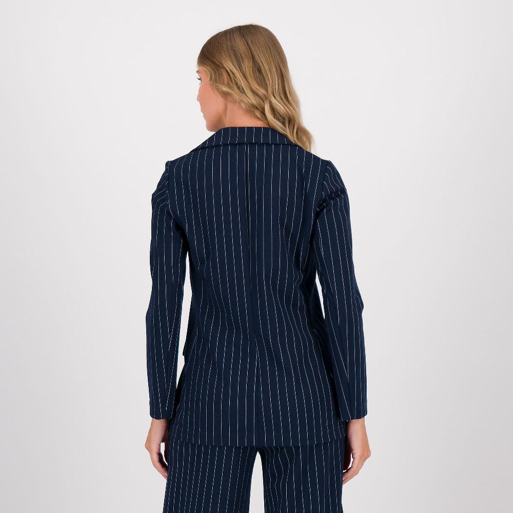 QVC Bianca Della Torre Blazer Gessato Monopetto Con Bottone