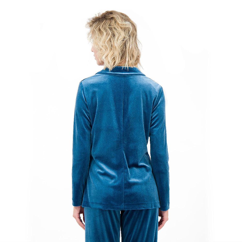 QVC Bianca Della Torre Blazer In Velluto Scollo Con Bottoni Dorati Decorativi Made In Italy