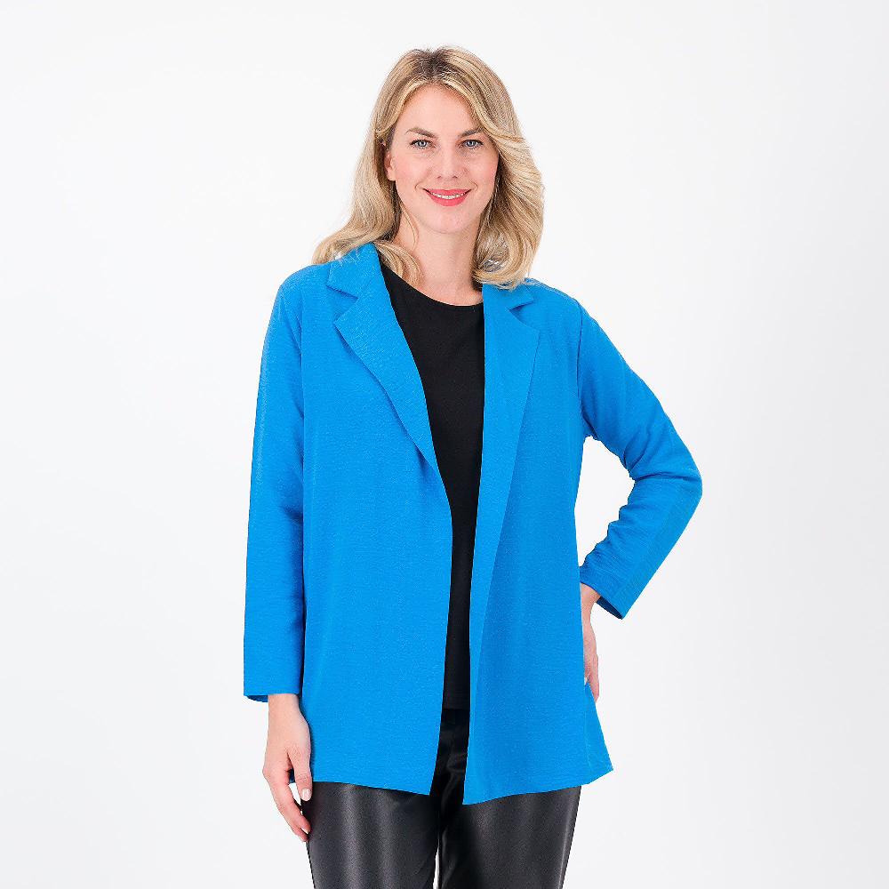 QVC Bianca Della Torre Blazer morbido in tessuto crépe mosso